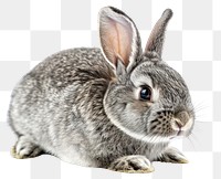 PNG  Easter grey bunny animal mammal rodent. AI generated Image by rawpixel.