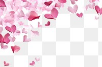 PNG Pink hearts petals falling backgrounds white background freshness. AI generated Image by rawpixel.