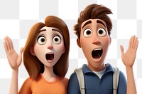 PNG Couple boyfriend girlfriend happy surprise cartoon face. AI generated Image by rawpixel.