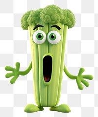 PNG Celery vegetable broccoli cartoon. AI generated Image by rawpixel.