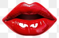 PNG Glossy red woman lips with tongue cosmetics lipstick 