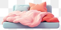 PNG  A bed with pillows furniture cushion cozy. AI generated Image by rawpixel.
