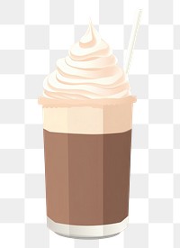 PNG  Cute chocolate sweet milk shake with topping dessert cream food.
