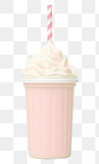 PNG  Cute sweet milk shake with topping dessert drink food.