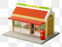 PNG  Small business japanese minimart kiosk architecture dollhouse.