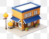 PNG  Small business japanese style city architecture dollhouse.