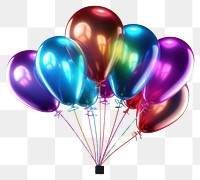 PNG  3D render of a neon balloon icon night illuminated celebration