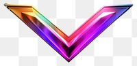 PNG  3D render of neon arrow icon purple light illuminated.