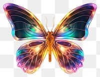PNG  3D render of neon butterfly flying icon pattern animal insect