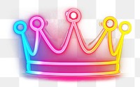 PNG  3D render of neon crown icon light representation illuminated.