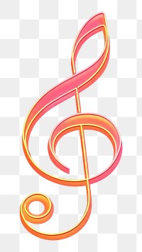 PNG  3D render of neon music icon symbol light night.