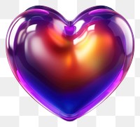 PNG  3D render of neon small heart icon illuminated futuristic abstract.