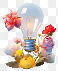 PNG Lightbulb flower plant electricity.
