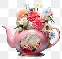 PNG Teapot flower plant tableware.