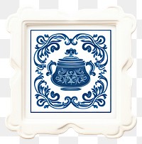 PNG  Porcelain rectangle teapot frame. AI generated Image by rawpixel.