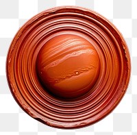PNG  Saturn white background chocolate pottery. AI generated Image by rawpixel.