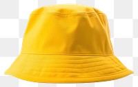 PNG Bucket hat yellow white background headwear. 