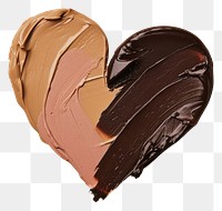 PNG Makeup foundation swatch brown and pink brown shape heart chocolate dessert confectionery.