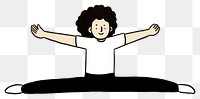 PNG  Yoga cartoon sports cross-legged.