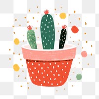 PNG Cactus pot pattern plant flowerpot.