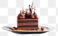 PNG  Cake chocolate dessert plate.