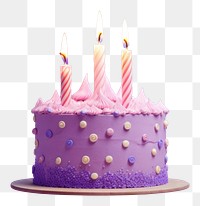 PNG  Cake birthday dessert purple.