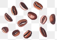 PNG  Coffee beans backgrounds white background chocolate. AI generated Image by rawpixel.