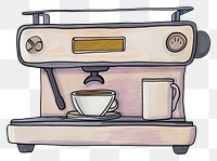 PNG  Espresso machine with a cup coffee white background coffeemaker. AI generated Image by rawpixel.