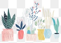 PNG  Garden plant vase art. AI generated Image by rawpixel.