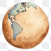 PNG  Earth cartoon planet sketch.