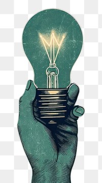 PNG  Light bulb lightbulb holding green.