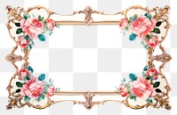 PNG  Mosaic roses frame pattern art white background