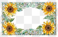 PNG  Sunflower mosaic frame art backgrounds plant.