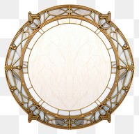 PNG  Oval art nouveau photo gold white background.