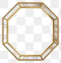 PNG  Hexagon photo gold white background.