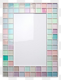 PNG  Rectangle mosaic art white background.
