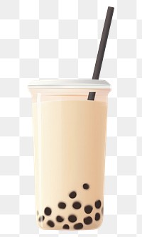 PNG  Milk bubble tea drink refreshment disposable.