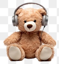 PNG Teddy Bear headphones headset plush.