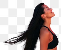 PNG  Fitness adult happy woman. AI generated Image by rawpixel.