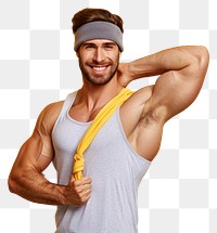 PNG  Fitness adult happy bodybuilding. AI generated Image by rawpixel.