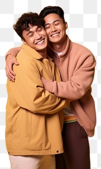 PNG Japanese gay couple hugging portrait adult photo.