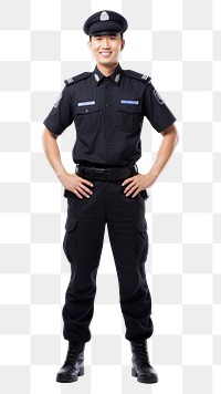 PNG A police standing adult white background. AI generated Image by rawpixel.