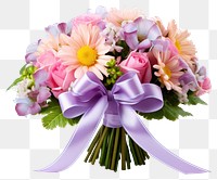 PNG  A Bouquet of flowers with different color decoration ribbon plant. AI generated Image by rawpixel.