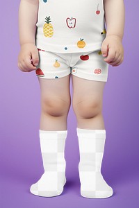Baby socks png transparent mockup