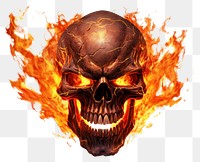 PNG Fire skull white background creativity explosion.