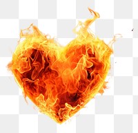 PNG Heart-shaped fire flame white background creativity exploding.