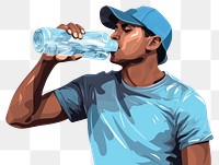 PNG Drinking a bottle of water person adult refreshment.