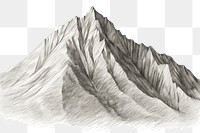 PNG Hill and mountain drawing sketch outdoors. AI generated Image by rawpixel.