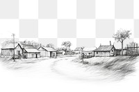 PNG Small village drawing sketch outdoors. AI generated Image by rawpixel.