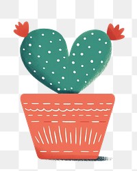 PNG Cactus pot pattern heart creativity decoration flowerpot.